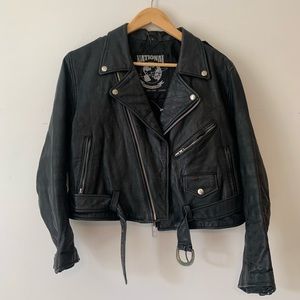 Vintage Leather Moto Jacket